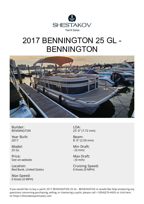 2017 Bennington 25 GL - 25 GL - 2017