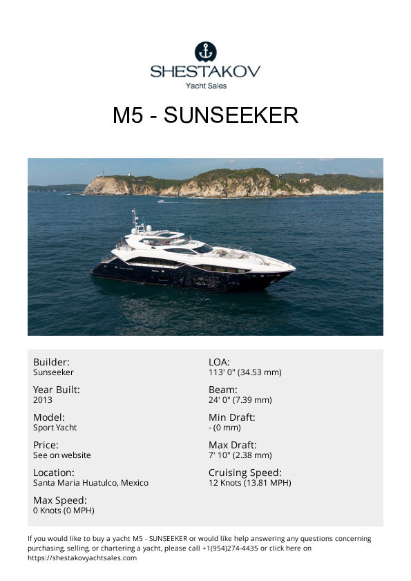 M5 - Sport Yacht - 2013