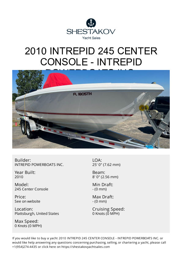 2010 Intrepid 245 Center Console - 245 Center Console - 2010
