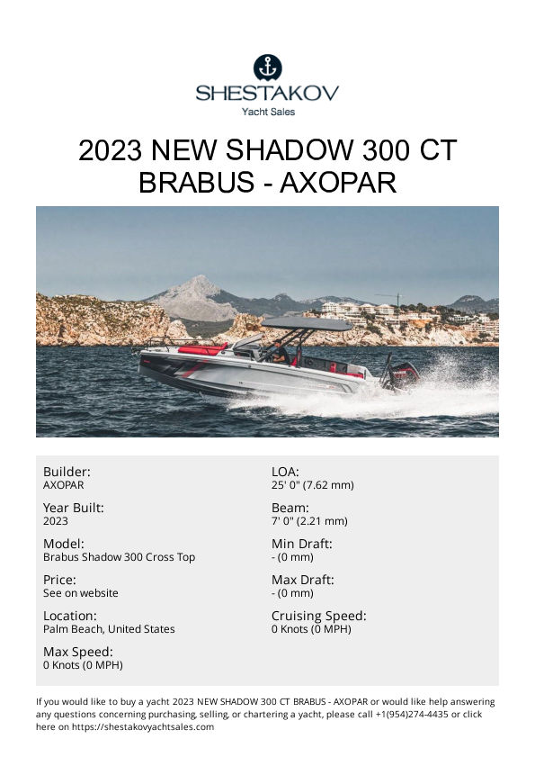 2023 NEW SHADOW 300 CT BRABUS - Brabus Shadow 300 Cross Top - 2023