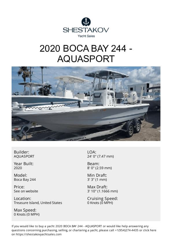 2020 Boca Bay 244 - Boca Bay 244 - 2020