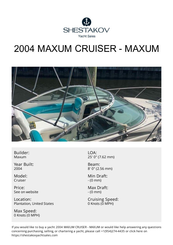2004 Maxum Cruiser - Cruiser - 2004