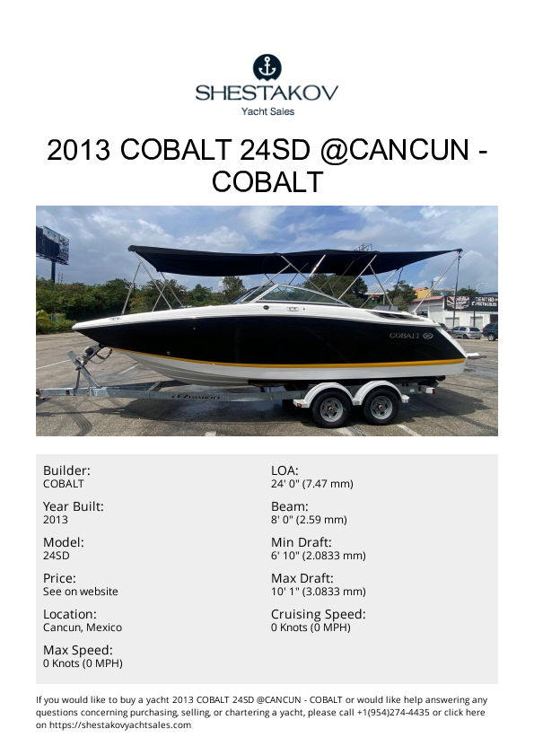 2013 COBALT 24SD @CANCUN - 24SD - 2013