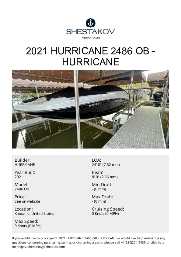 2021 Hurricane 2486 OB - 2486 OB - 2021
