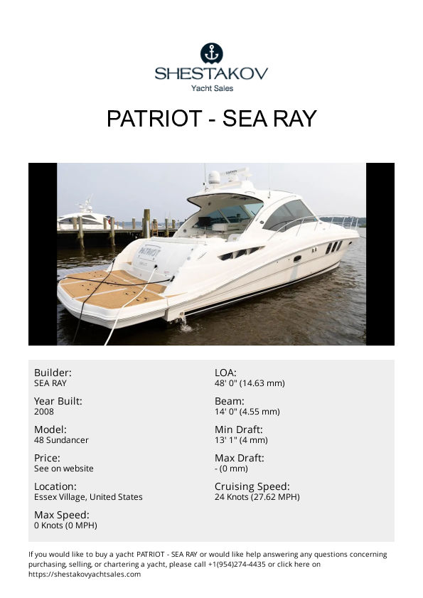 PATRIOT - 48 Sundancer - 2008