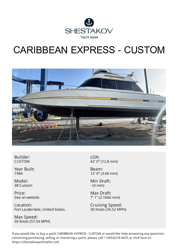 Caribbean Express - 38 Custom - 1984