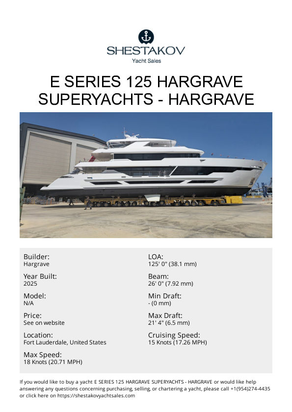 E Series 125 Hargrave Superyachts MY RESONANCE - undefined - 2026