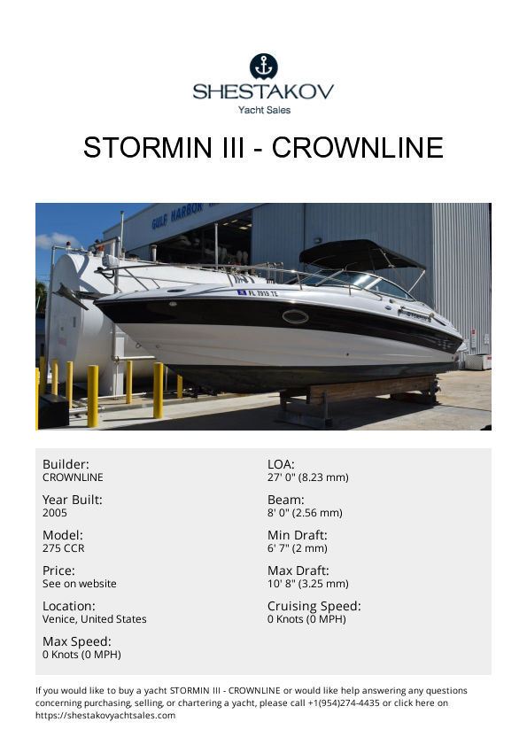 Stormin III - 275 CCR - 2005