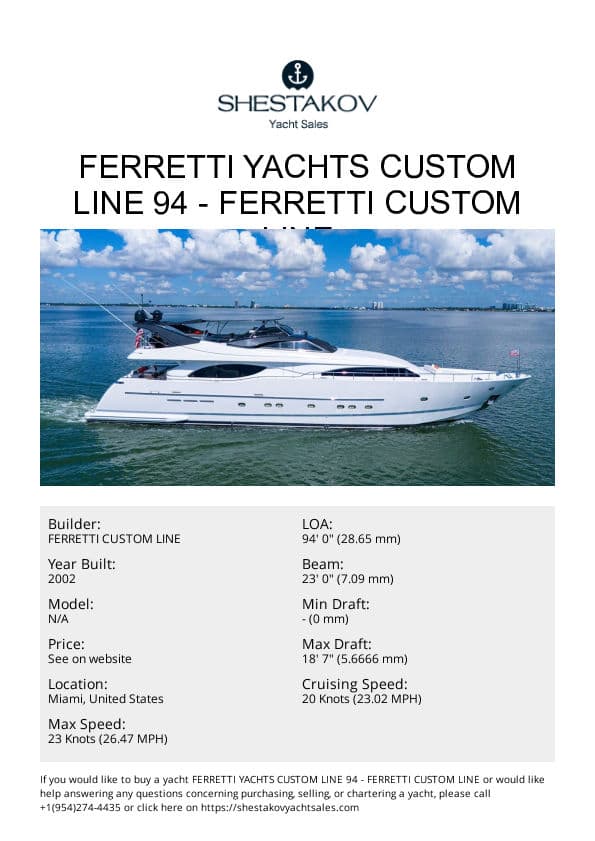 Ferretti Yachts Custom Line 94 - undefined - 2002