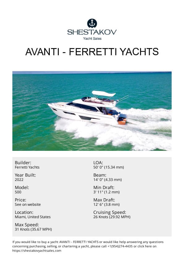 AVANTI - Ferretti Yacht 500 - 2022