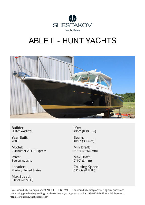 ABLE II - Surfhunter 29 HT Express - 2008