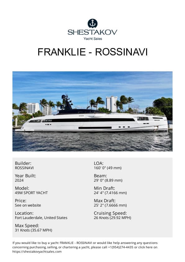 FRANKLIE - 49M SPORT YACHT - 2024