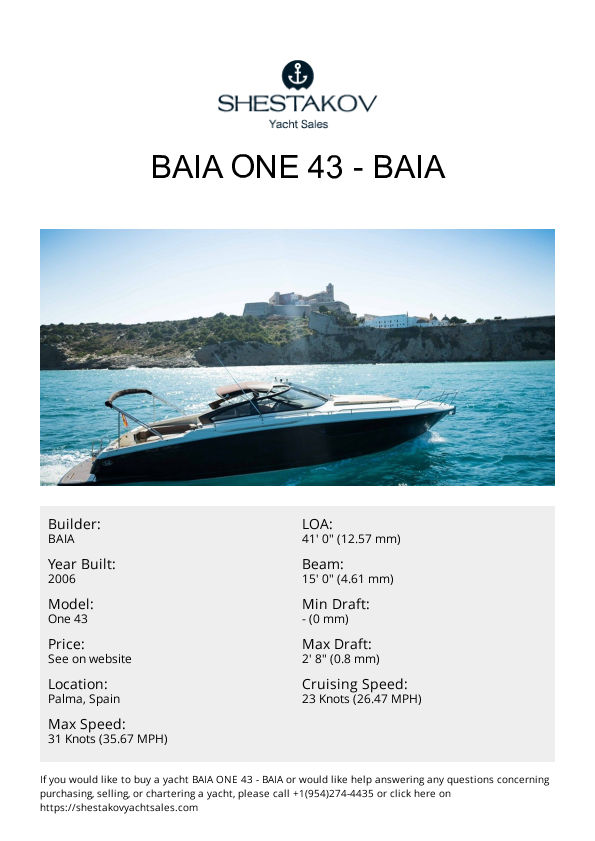 BAIA ONE 43 - One 43 - 2006