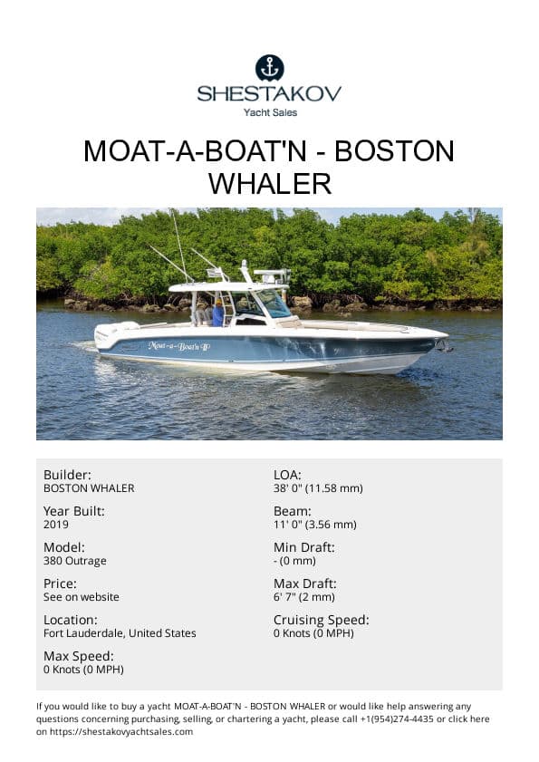 Moat-a-Boat'n - 380 Outrage - 2019