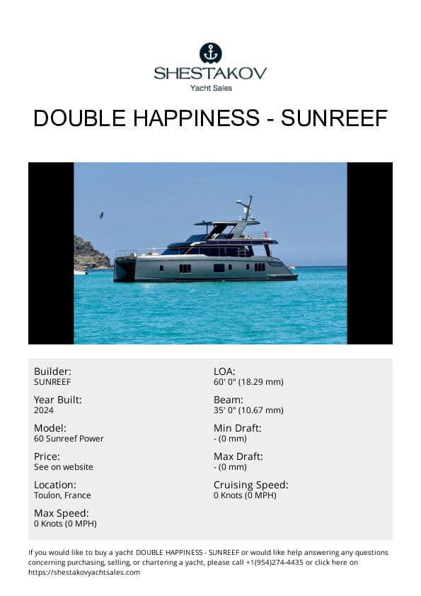 Double Happiness - 60 Sunreef Power - 2024