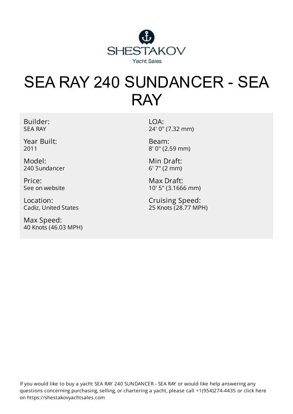 Sea Ray 240 Sundancer - 240 Sundancer - 2011