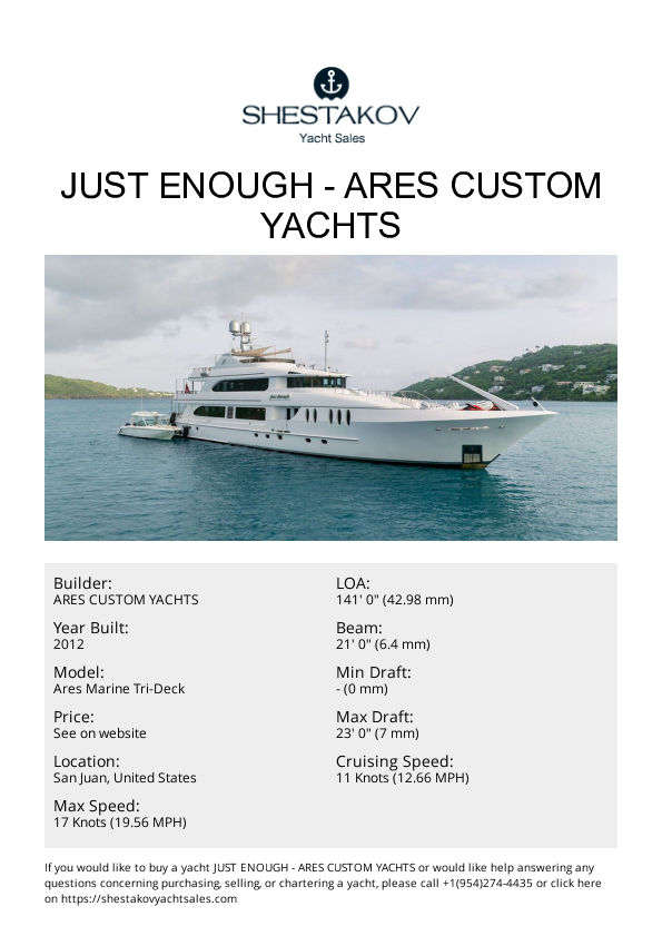 JUST ENOUGH - Ares Marine Tri-Deck - 2012