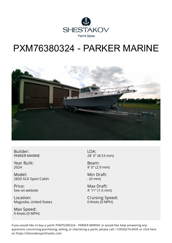 PXM76380324 - 2820 XLD Sport Cabin - 2024