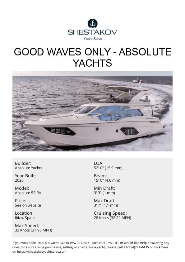 GOOD WAVES ONLY - Absolute 52 Fly - 2020