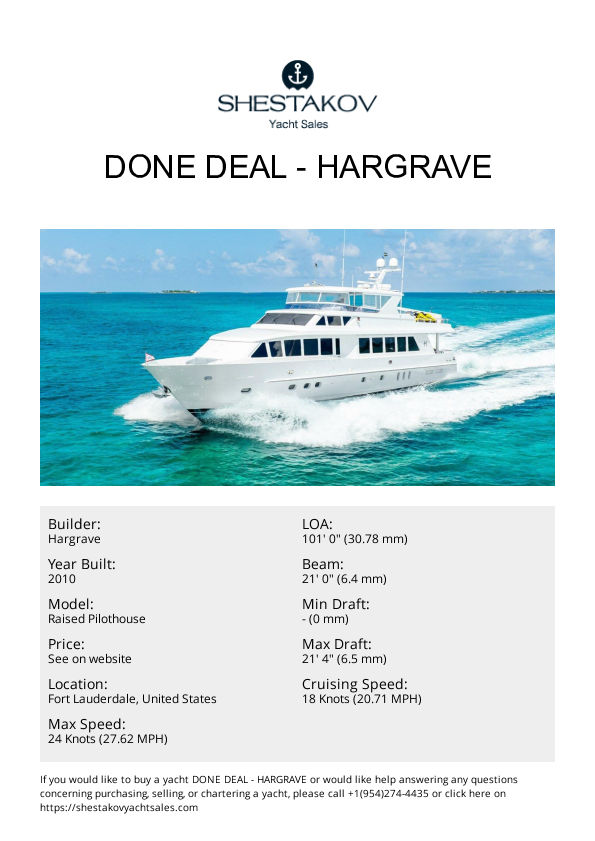 Done Deal - Raised Pilothouse - 2010