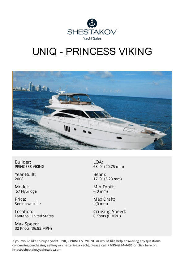 UNIQ -  67 Flybridge - 2008