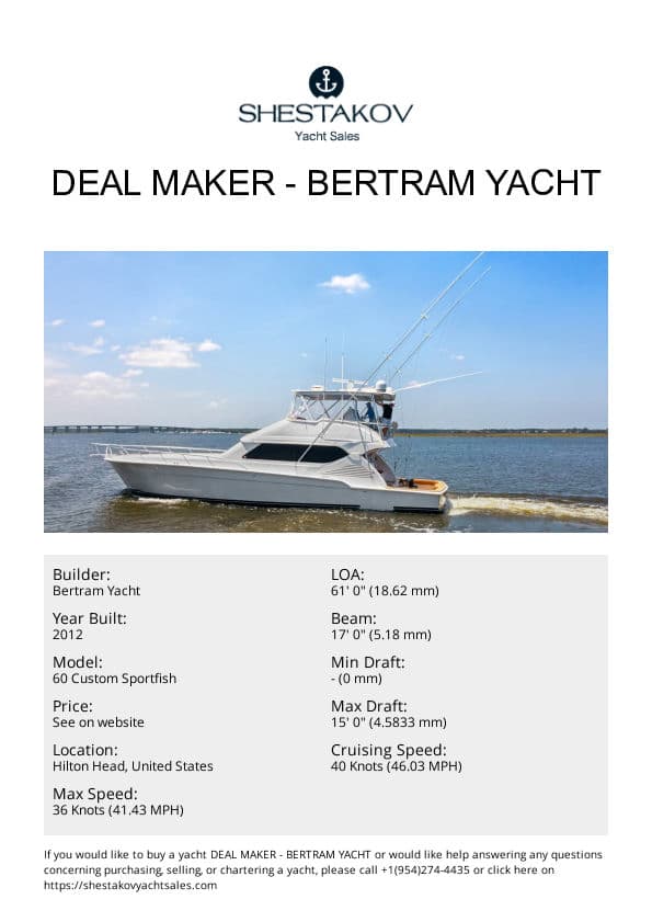 Deal Maker - 60 Custom Sportfish - 2012