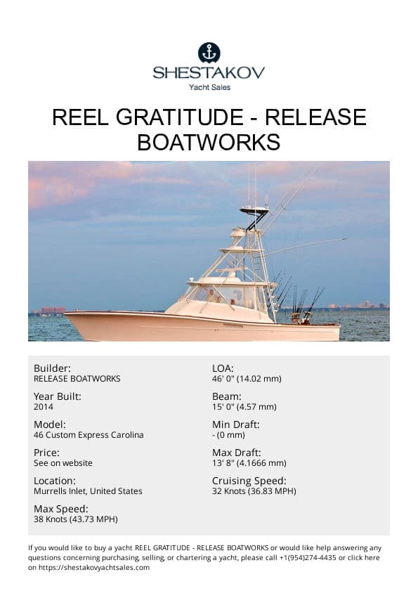 Reel Gratitude - 46 Custom Express Carolina - 2014