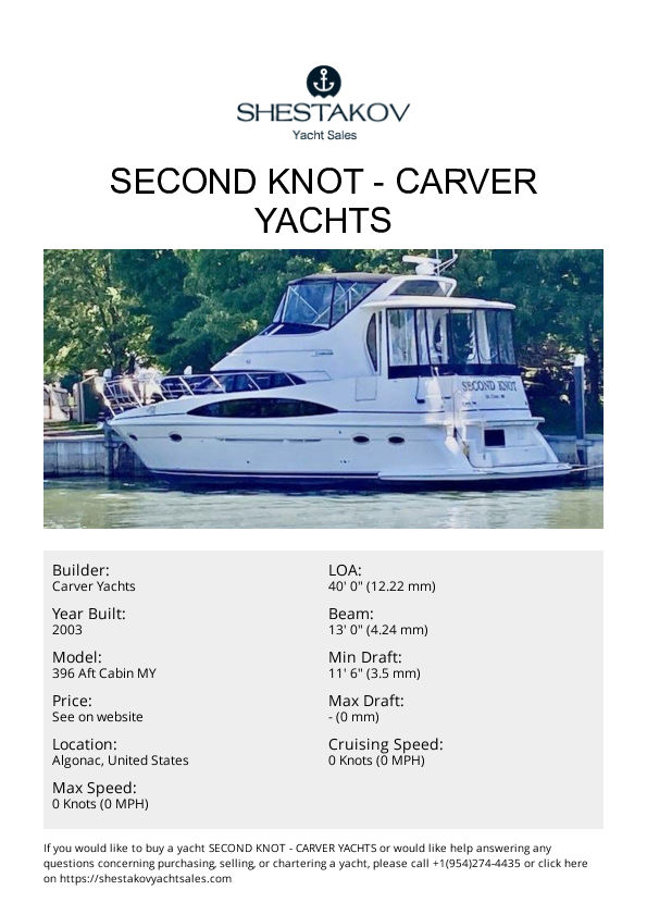 Second Knot - 396 Aft Cabin MY - 2003