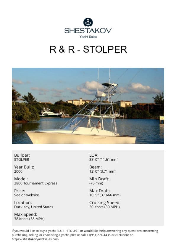 R & R - 3800 Tournament Express - 2000