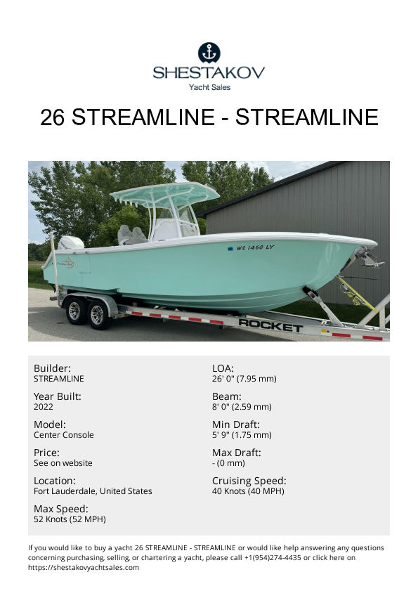 26 Streamline - Center Console - 2022
