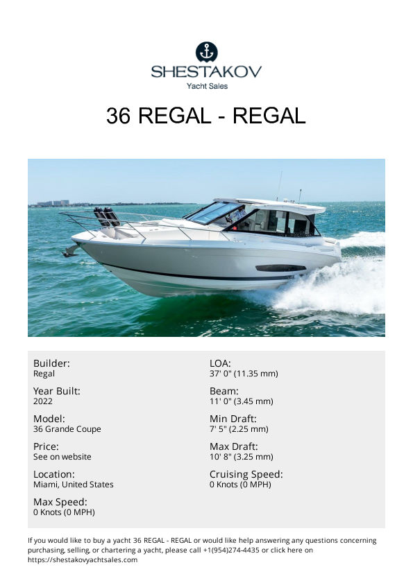 36 Regal - 36 Grande Coupe - 2022