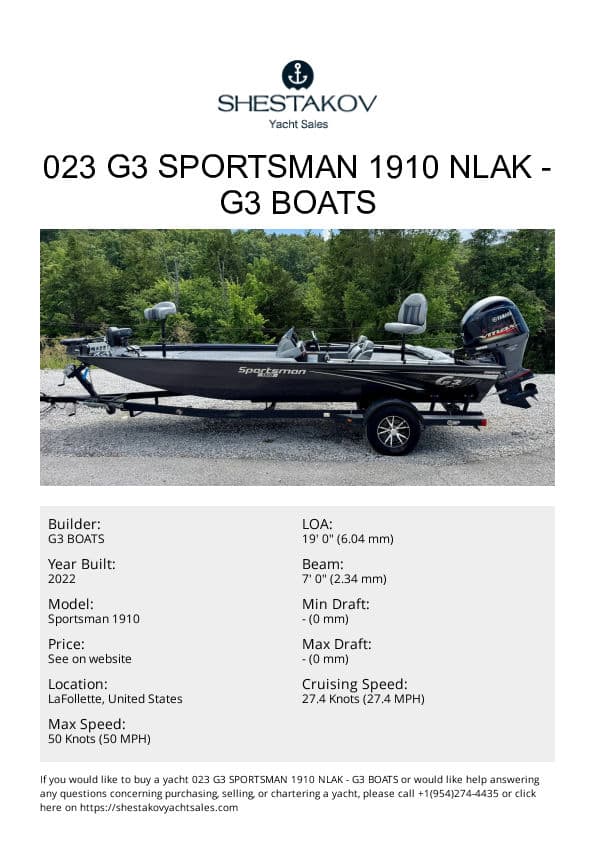 023 G3 Sportsman 1910 NLAK - Sportsman 1910 - 2023