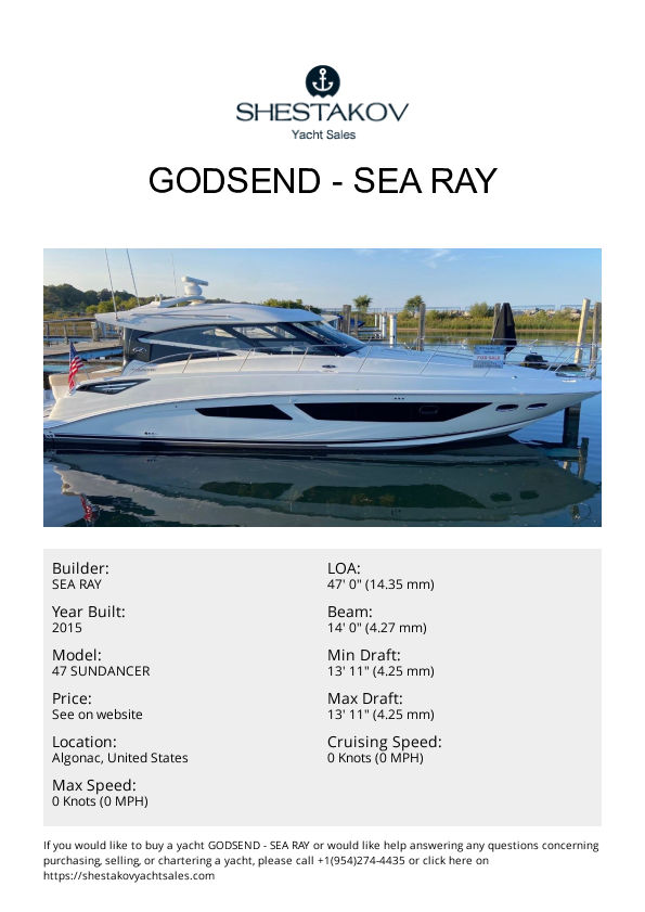 GODSEND - 47 SUNDANCER - 2015