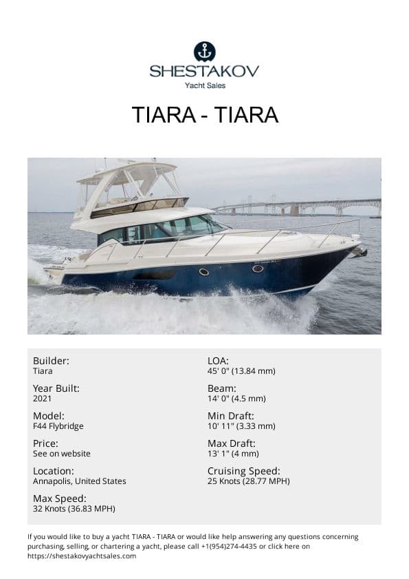Tiara - F44 Flybridge - 2021