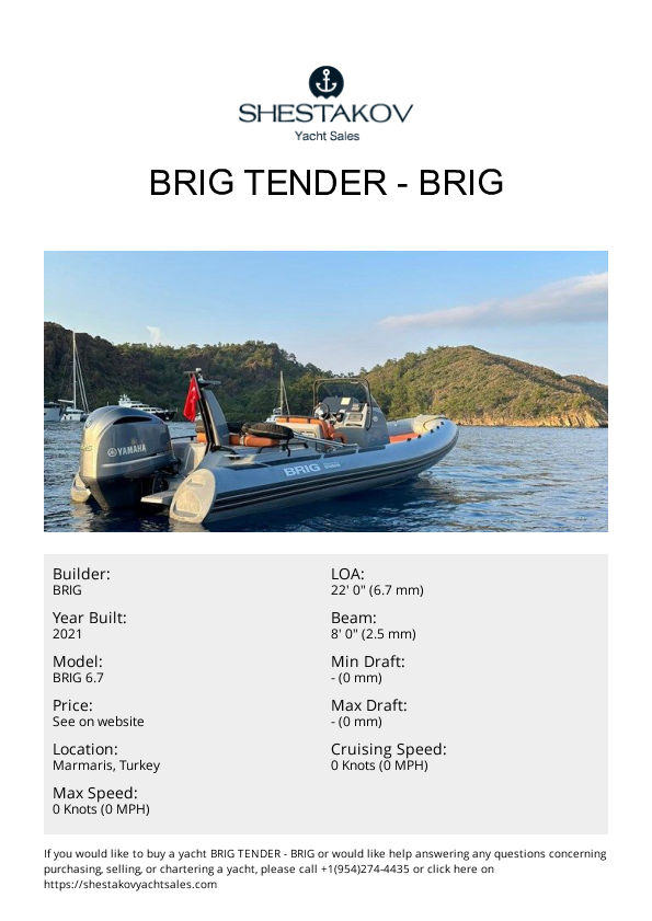 BRIG TENDER - BRIG 6.7 - 2021