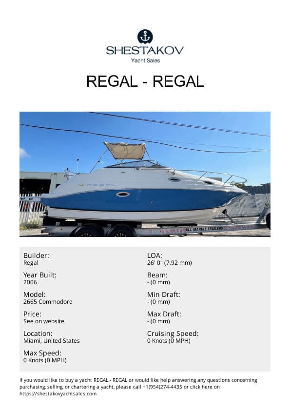 Regal - 2665 Commodore - 2006