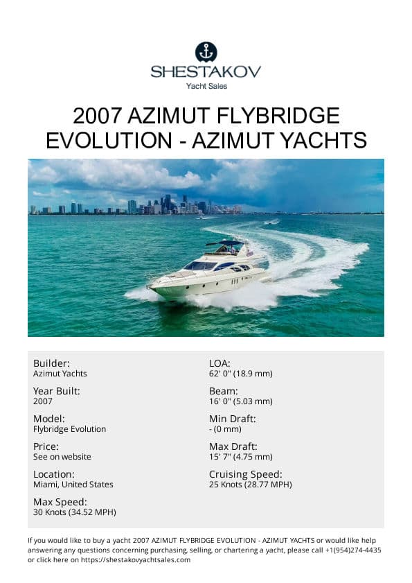 2007 Azimut Flybridge Evolution - Flybridge Evolution - 2007