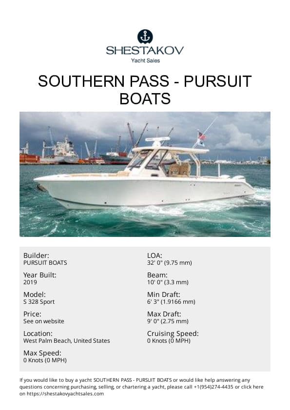 Southern Pass - S 328 Sport - 2019