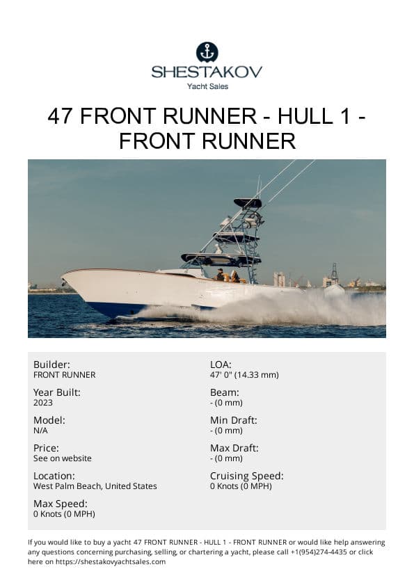 47 Front Runner - Hull 1 - undefined - 2023