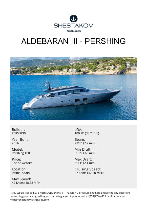 Aldebaran III - Pershing 108 - 2018