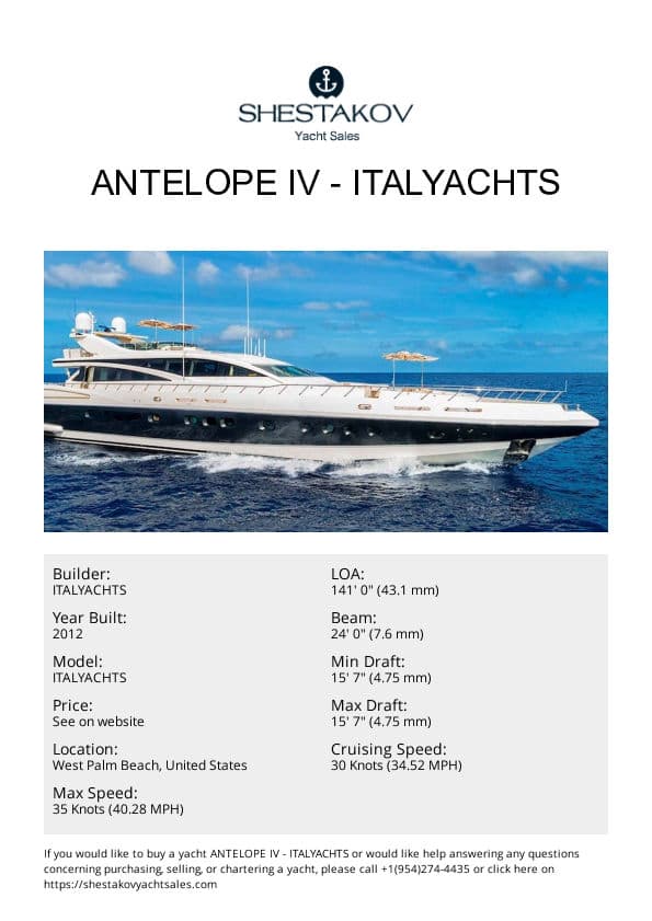 Antelope IV - ITALYACHTS - 2012