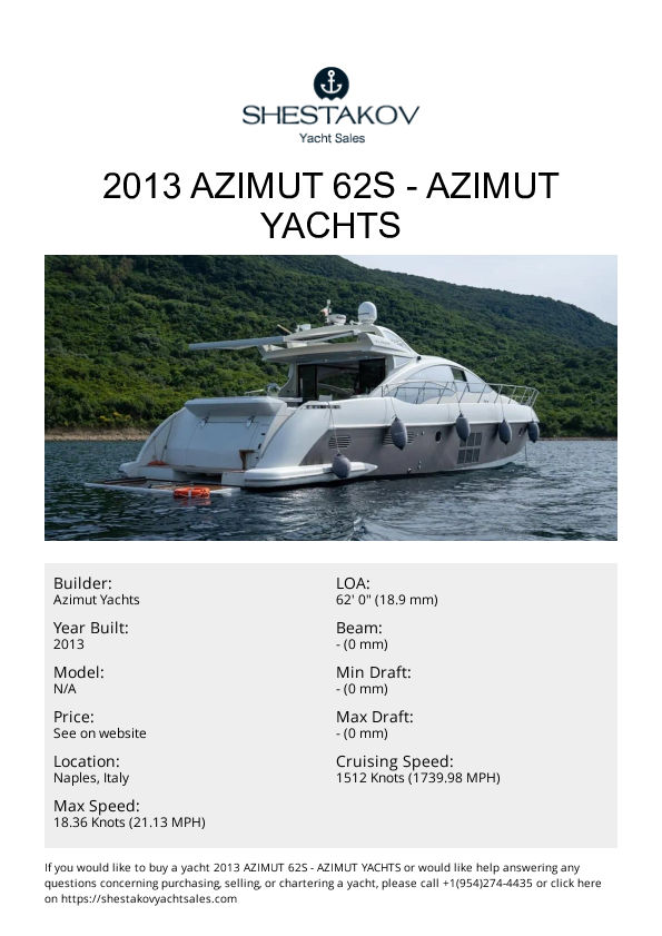 2013 Azimut 62S - Azimut 62S - 2013