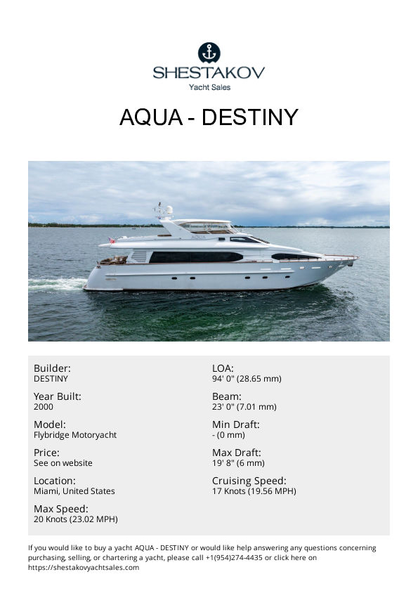AQUA - Flybridge Motoryacht - 2000