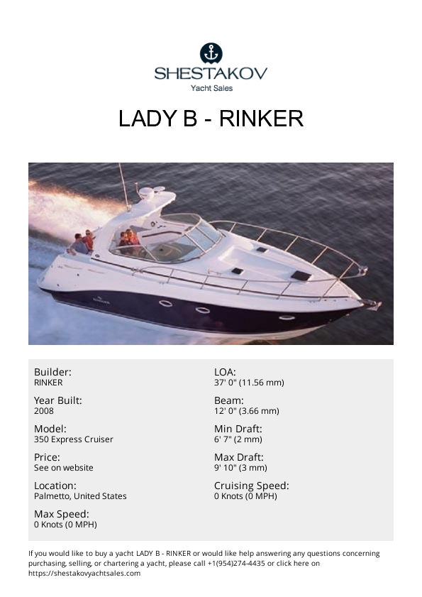 LADY B - 350 Express Cruiser - 2008