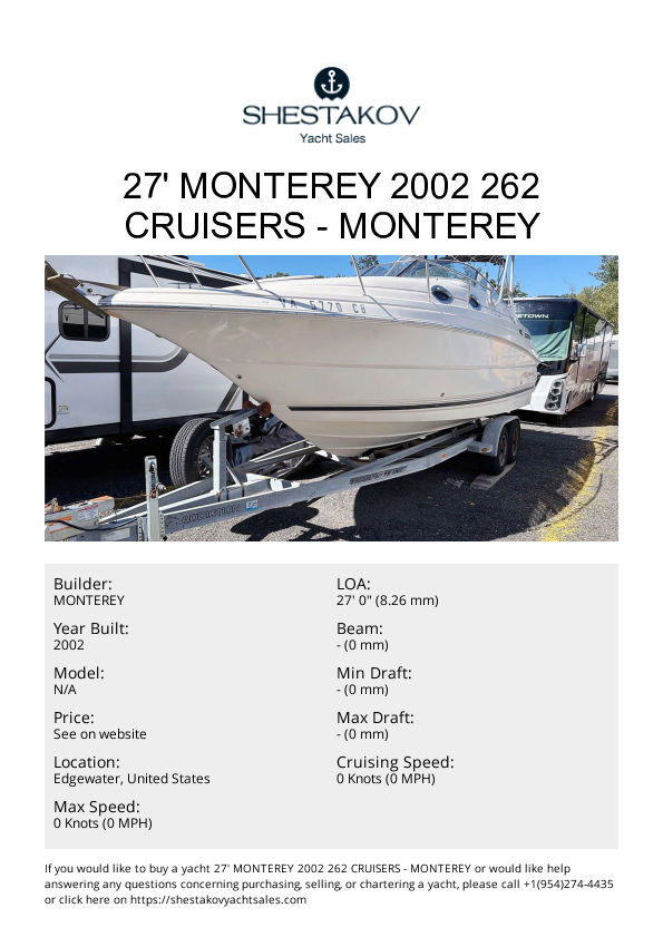 27' Monterey 2002 262 Cruisers - undefined - 2002