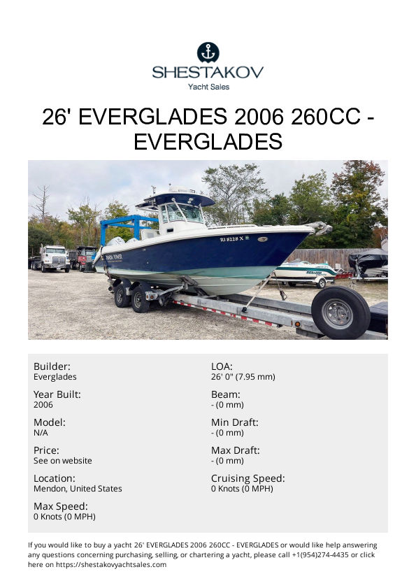 26' Everglades 2006 260CC - undefined - 2006