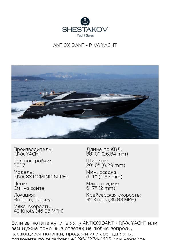 ANTIOXIDANT - RIVA 88 DOMINO SUPER - 2017