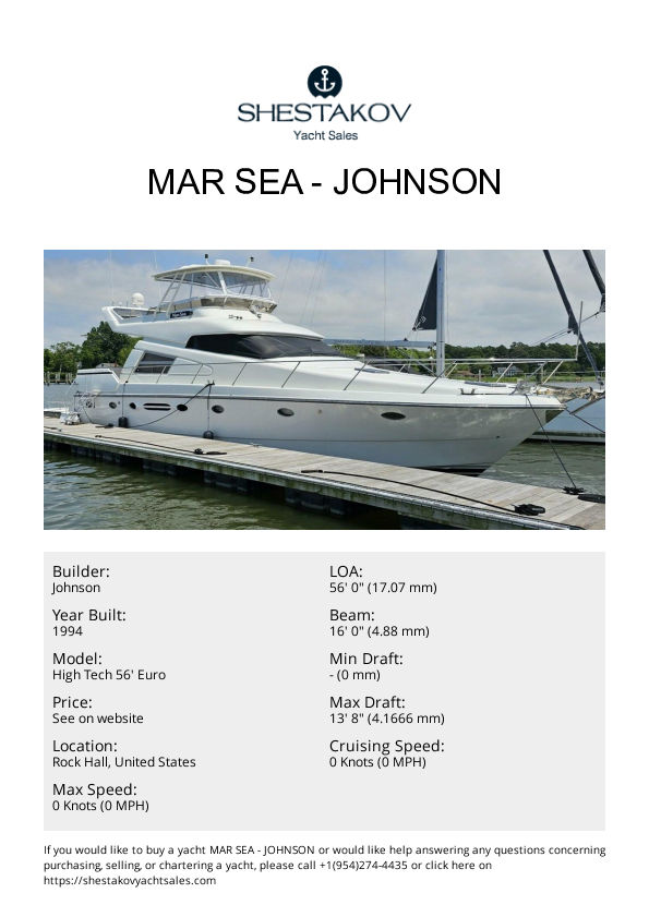 Mar Sea - High Tech 56' Euro - 1994