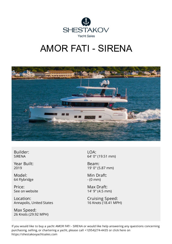 AMOR FATI - 64 Flybridge - 2019