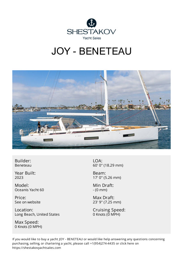 Joy - Oceanis Yacht 60 - 2023